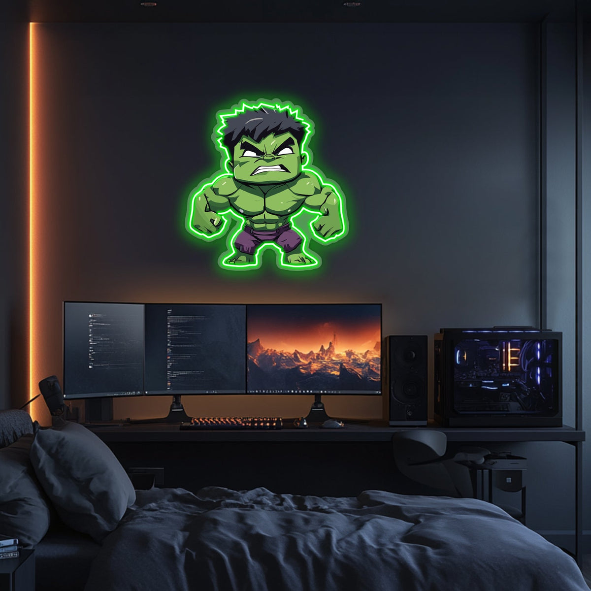 UV Printed Hulk Neon Wall Art- LV0074