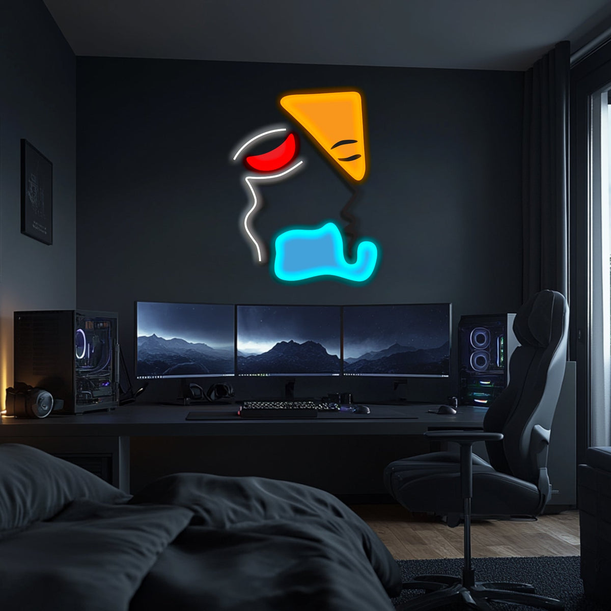 UV Printed Abstact Neon Wall Art- LV0117